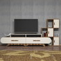Hanah Home Flora S - Mueble de TV Nogal y crema